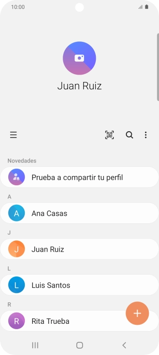 Pulsa el icono de nuevo contacto. Pulsa el icono de nuevo contacto.