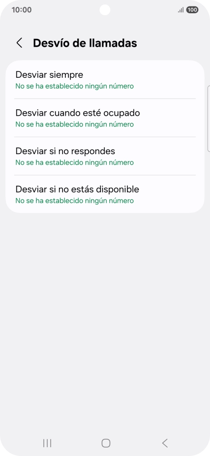 Pulsa el tipo de desvío deseado. Pulsa el tipo de desvío deseado.