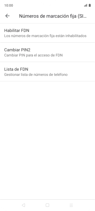 Pulsa Habilitar FDN. Pulsa Habilitar FDN.