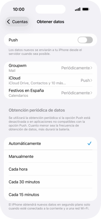 Si desactivas la función, pulsa el ajuste deseado. Si desactivas la función, pulsa el ajuste deseado.