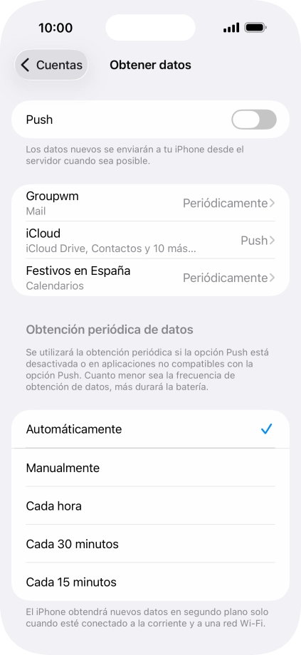 Si desactivas la función, pulsa el ajuste deseado. Si desactivas la función, pulsa el ajuste deseado.