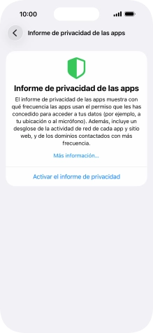 Pulsa Activar el informe de privacidad para activar la función. Pulsa Activar el informe de privacidad para activar la función.