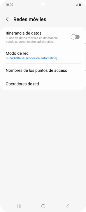 Pulsa Nombres de los puntos de acceso.