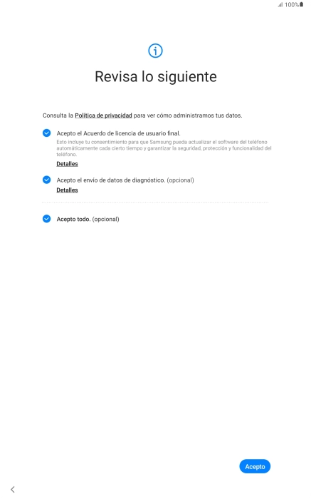 Pulsa Acepto. Pulsa Acepto.