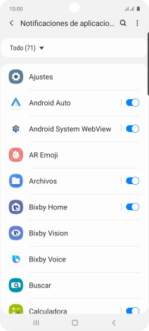 Pulsa el indicador junto a las apps deseadas para activar o desactivar la función. Pulsa el indicador junto a las apps deseadas para activar o desactivar la función.