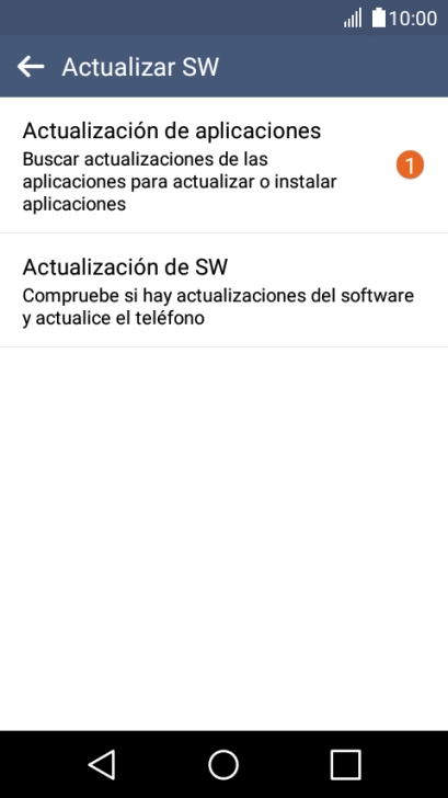 Pulsa Actualización de SW. Si hay una versión de software nueva disponible, aparecerá ahora en la pantalla. Sigue las indicaciones de la pantalla para actualizar el software del teléfono. Pulsa Actualización de SW. Si hay una versión de software nueva disponible, aparecerá ahora en la pantalla. Sigue las indicaciones de la pantalla para actualizar el software del teléfono.