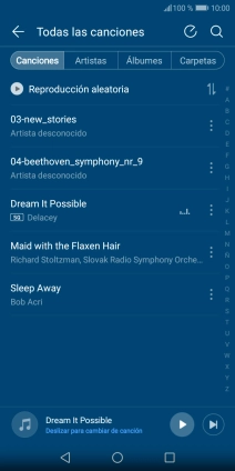 Pulsa una categoría y desplázate al archivo de música deseado. Pulsa una categoría y desplázate al archivo de música deseado.