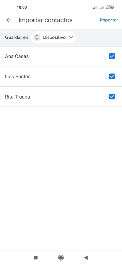 Pulsa en el campo junto a los contactos deseados.