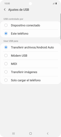 Pulsa Transferir archivos/Android Auto. Pulsa Transferir archivos/Android Auto.
