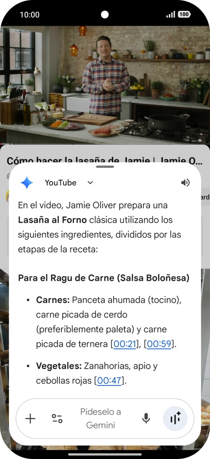 La respuesta de Gemini a tu pregunta se visualiza ahora en la pantalla. La respuesta de Gemini a tu pregunta se visualiza ahora en la pantalla.