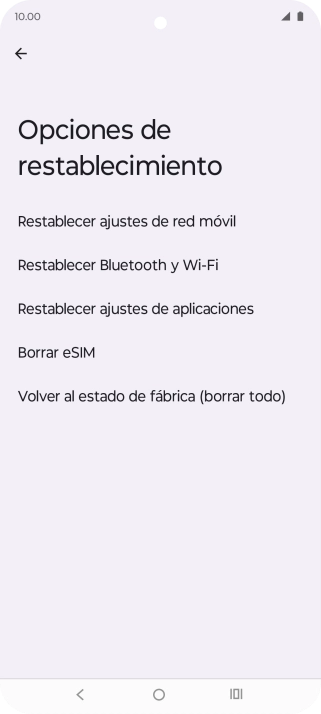 Pulsa Restablecer ajustes de red móvil. Pulsa Restablecer ajustes de red móvil.