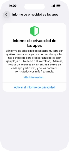 Pulsa Activar el informe de privacidad para activar la función. Pulsa Activar el informe de privacidad para activar la función.