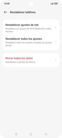 Pulsa Restablecer ajustes de red. Pulsa Restablecer ajustes de red.