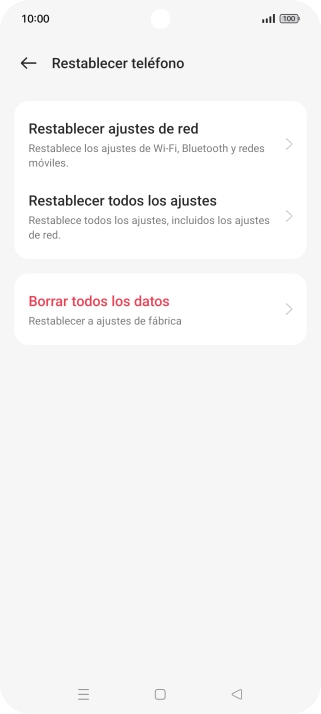 Pulsa Restablecer ajustes de red. Pulsa Restablecer ajustes de red.
