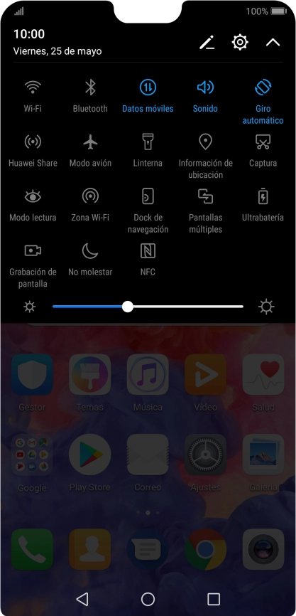 Pulsa Datos móviles para activar o desactivar la función.