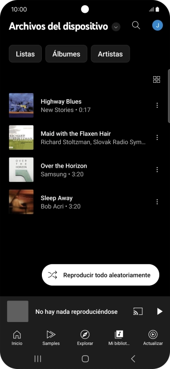 Pulsa el archivo de música deseado. Pulsa el archivo de música deseado.