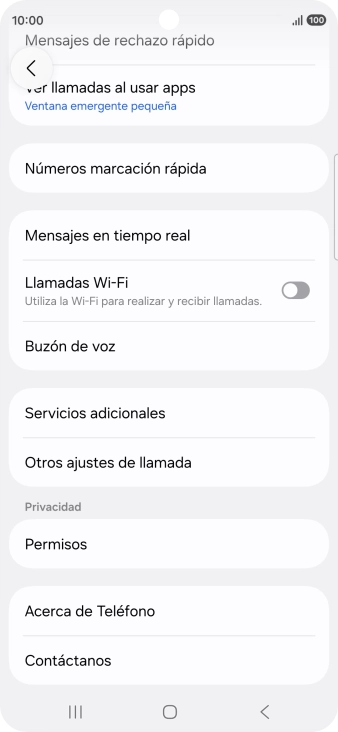 Pulsa Servicios adicionales.