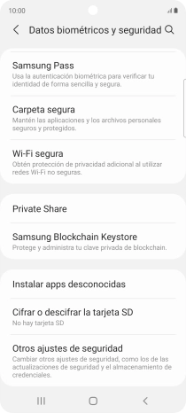Pulsa Otros ajustes de seguridad. Pulsa Otros ajustes de seguridad.