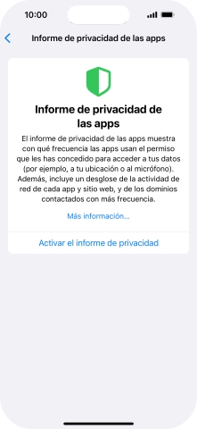 Pulsa Activar el informe de privacidad para activar la función. Pulsa Activar el informe de privacidad para activar la función.