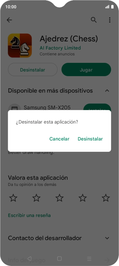 Pulsa Desinstalar.