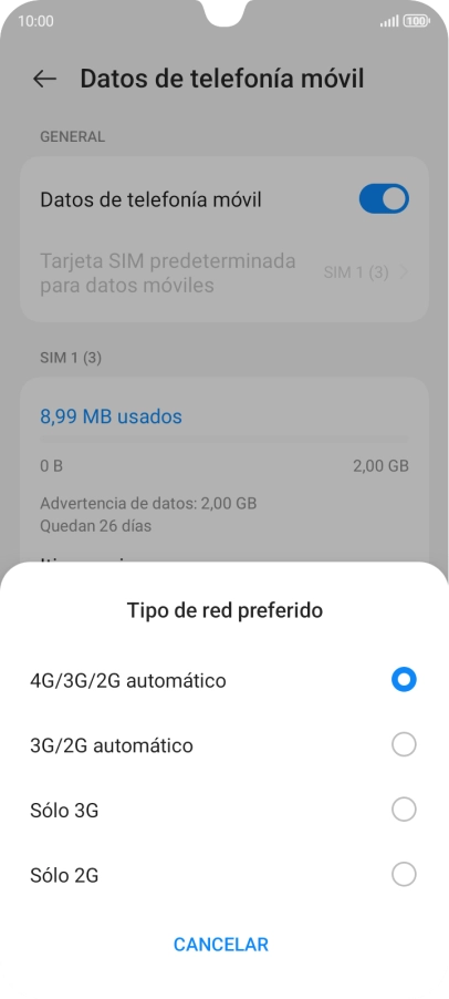 Pulsa el tipo de red deseado. Pulsa el tipo de red deseado.