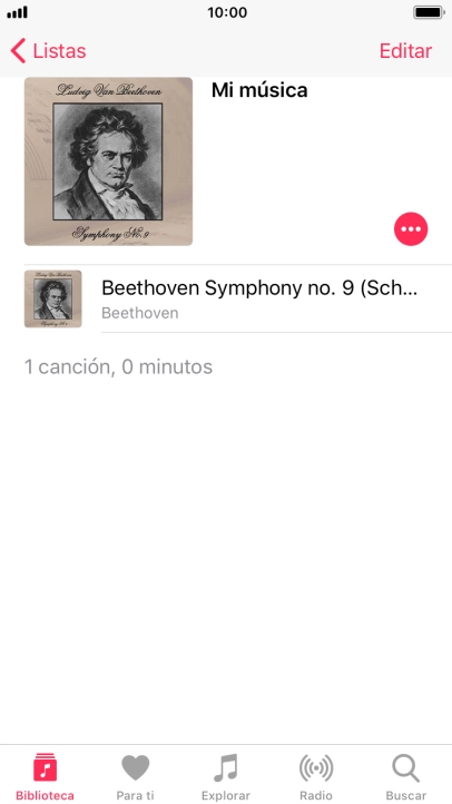 Pulsa con intensidad el archivo de música deseado hasta que aparezca un menú emergente en la pantalla.