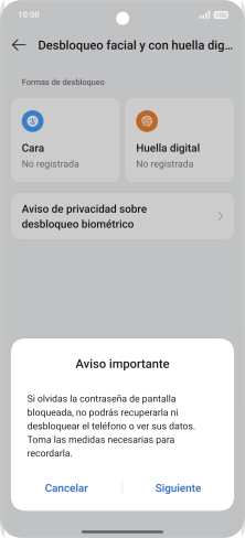 Pulsa Siguiente y sigue las indicaciones de la pantalla para crear un código de seguridad del teléfono adicional. Pulsa Siguiente y sigue las indicaciones de la pantalla para crear un código de seguridad del teléfono adicional.
