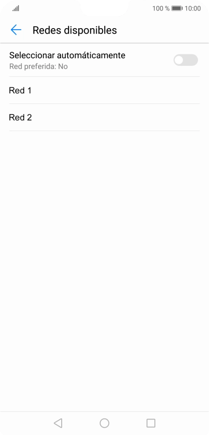 Pulsa la red deseada. Pulsa la red deseada.