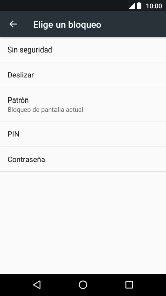 Pulsa Sin seguridad.