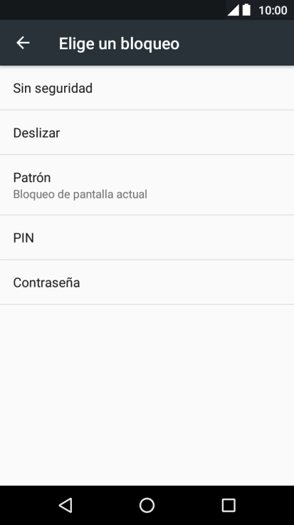 Pulsa Sin seguridad.