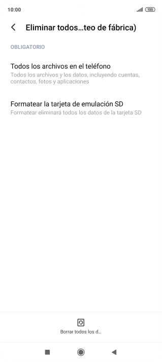 Pulsa Borrar todos los d.... Pulsa Borrar todos los d....
