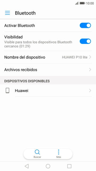Pulsa el dispositivo Bluetooth deseado y sigue las indicaciones de la pantalla para vincular el dispositivo al teléfono. Pulsa el dispositivo Bluetooth deseado y sigue las indicaciones de la pantalla para vincular el dispositivo al teléfono.