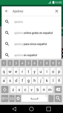 Introduce el nombre o el tema de la app deseada y pulsa el icono de búsqueda. Introduce el nombre o el tema de la app deseada y pulsa el icono de búsqueda.