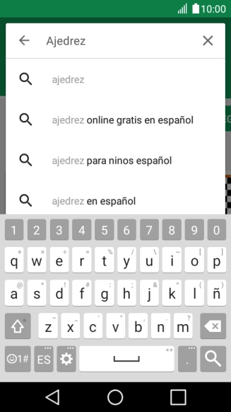 Introduce el nombre o el tema de la app deseada y pulsa el icono de búsqueda. Introduce el nombre o el tema de la app deseada y pulsa el icono de búsqueda.