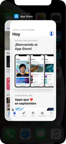 Arrastra hacia arriba la aplicación deseada para cerrarla. Arrastra hacia arriba la aplicación deseada para cerrarla.
