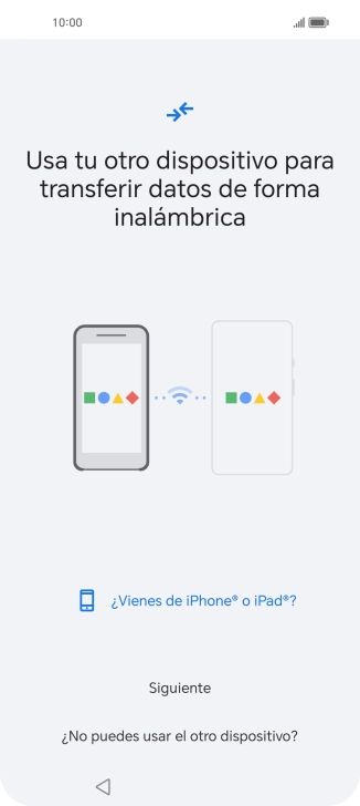 Sigue las indicaciones de la pantalla para transferir contenido desde el otro teléfono y finalizar la activación de tu teléfono.