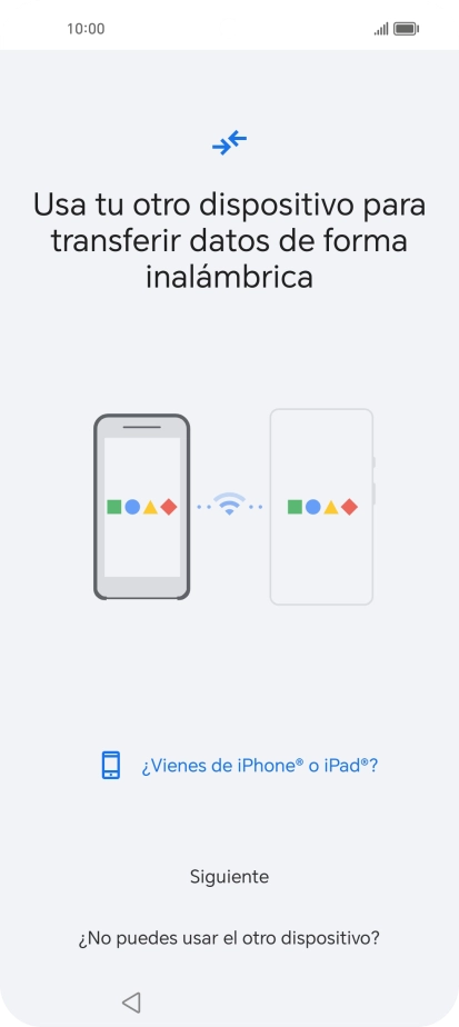 Sigue las indicaciones de la pantalla para transferir contenido desde el otro teléfono y finalizar la activación de tu teléfono.