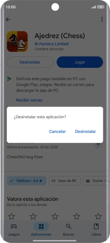 Pulsa Desinstalar.