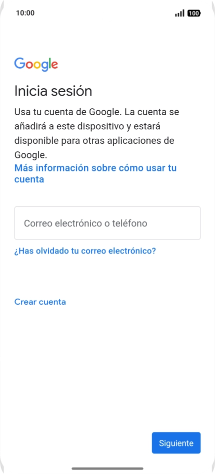 Si no tienes una cuenta de Google, pulsa Crear cuenta y sigue las indicaciones de la pantalla para ver cómo crear una cuenta nueva. Si no tienes una cuenta de Google, pulsa Crear cuenta y sigue las indicaciones de la pantalla para ver cómo crear una cuenta nueva.