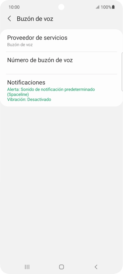 Pulsa Número de buzón de voz. Pulsa Número de buzón de voz.