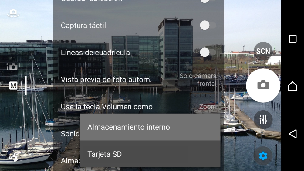 Pulsa Almacenamiento interno para guardar tus fotografías en la memoria del teléfono. Pulsa Almacenamiento interno para guardar tus fotografías en la memoria del teléfono.