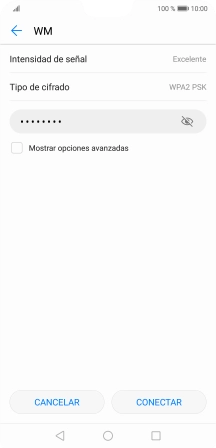 Introduce la contraseña de la red wifi y pulsa CONECTAR. Introduce la contraseña de la red wifi y pulsa CONECTAR.