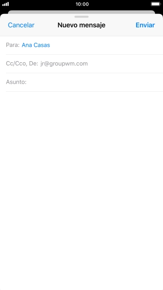 Pulsa Asunto: e introduce el asunto deseado. Pulsa Asunto: e introduce el asunto deseado.