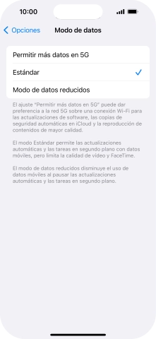 Pulsa el ajuste deseado. Pulsa el ajuste deseado.