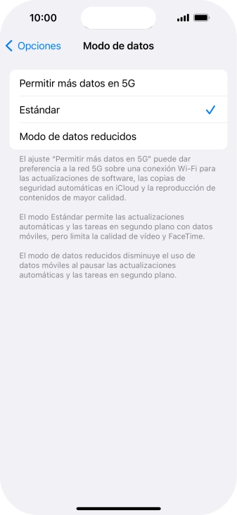 Pulsa el ajuste deseado. Pulsa el ajuste deseado.