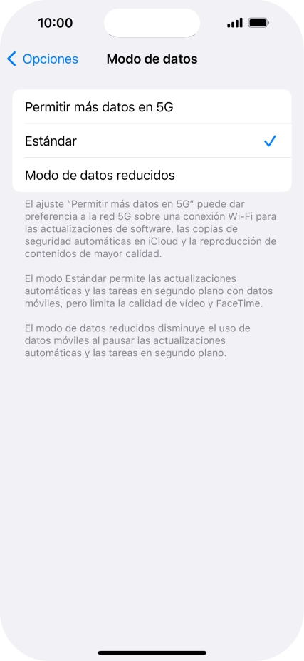 Pulsa el ajuste deseado. Pulsa el ajuste deseado.