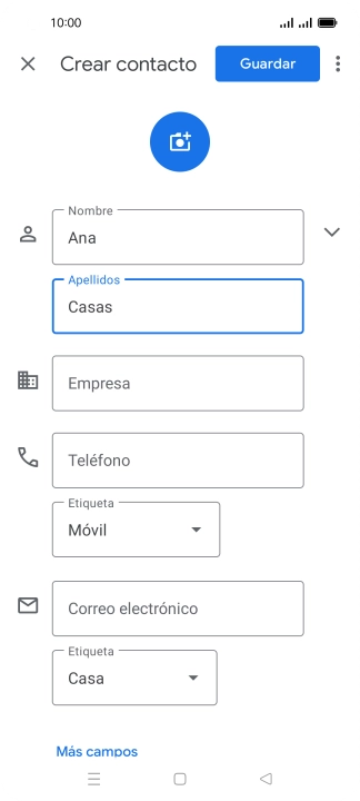 Pulsa Teléfono e introduce el número de teléfono deseado.