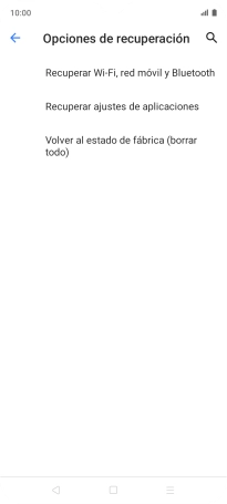Pulsa Recuperar Wi-Fi, red móvil y Bluetooth. Pulsa Recuperar Wi-Fi, red móvil y Bluetooth.