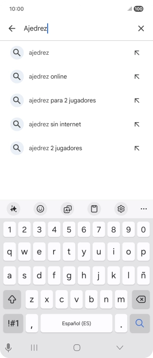 Introduce el nombre del tema o de la app y pulsa el icono de búsqueda. Introduce el nombre del tema o de la app y pulsa el icono de búsqueda.