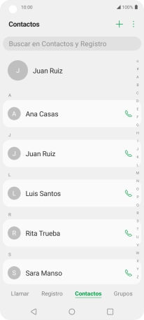 Pulsa el icono de nuevo contacto. Pulsa el icono de nuevo contacto.
